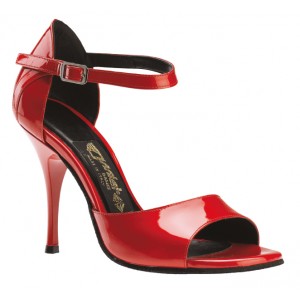 2903 Charol Rojo  - Sandale bandeau de tango vernis rouge