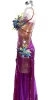 DV-Robe de danses latines fushias avec fleurs multicolors T36/38