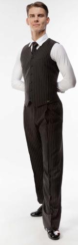 LORENZO Fashion Ballroom Trousers - Pantalon standard rayé noir/blanc
