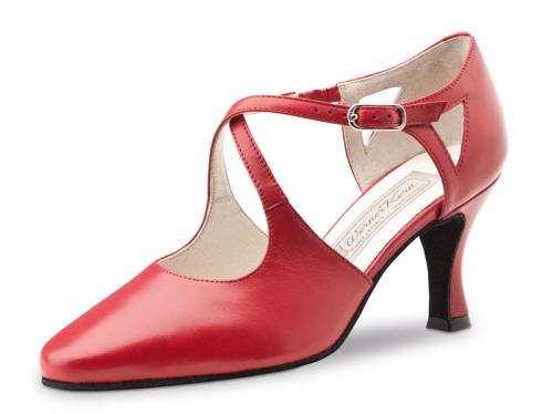 INES 65 Red - Sandale de danse à bout fermé et brides coup de pied
