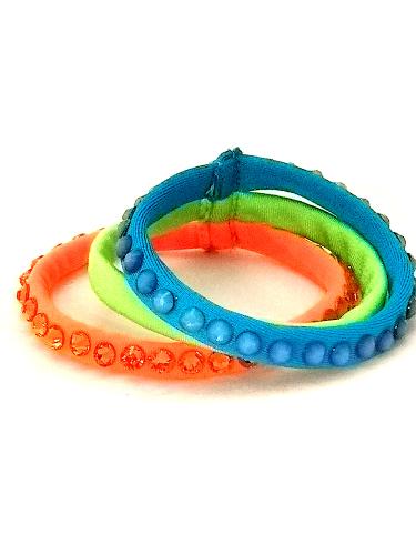 Bracelet 3 bandes multicolores avec strass