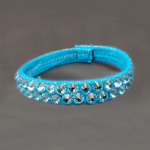 Bracelet 2 rangs strass bleu turquoise