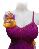 DS-Robe de danses latine dentelle et résille avec fleurs NEUVE T36/38