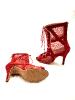 MIA 100 Red Suede - Sandale-bottine mesh