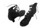 ALEGRIA 56 Camoscio Nero - Sandale à lacets daim noir