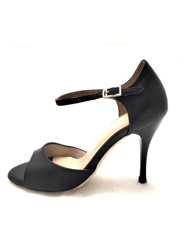 AMOR 85 Black Leather - Sandale