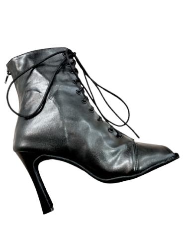 MALWINA 100 Black Leather - Sandale-botine cuir